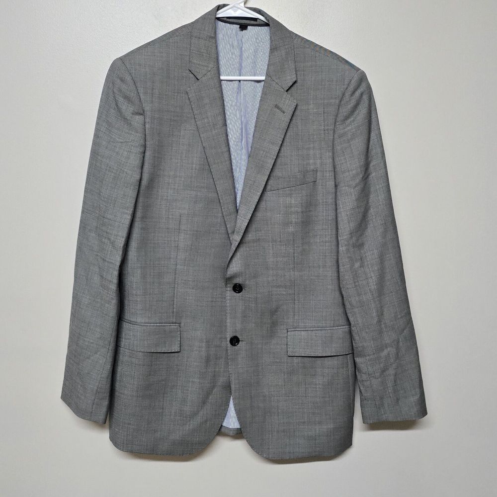 J Crew Ludlow Tollegno 1900‎ Wool Gray Two Button Blazer Mens 42L Career Preppy